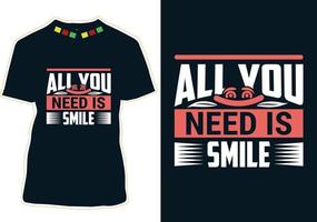 conception de t-shirt de la journée mondiale du sourire vecteur