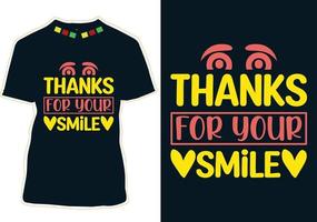 conception de t-shirt de la journée mondiale du sourire vecteur
