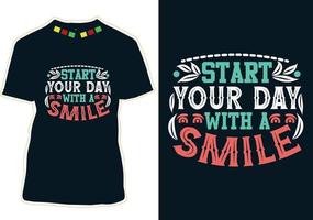 conception de t-shirt de la journée mondiale du sourire vecteur