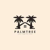 modèle de logo de palmier. peut être utilisé pour l'illustration vectorielle de conception de logo d'hôtel ou de complexe de plage tropicale vecteur