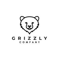 ours grizzli contour simple vecteur de logo minimaliste plat