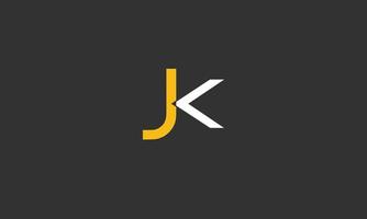 alphabet lettres initiales monogramme logo jk, kj, j et k vecteur