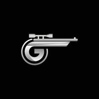 lettre g fusil logo simple moderne vecteur