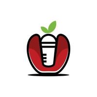 pomme fruit bouteille secouer nature logo vecteur