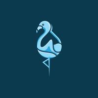 logo créatif illustration oiseau flamant rose vecteur