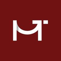 lettre mt monogramme simple logo moderne vecteur