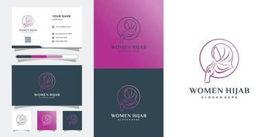 création de logo femme hijab avec style et concept créatif vecteur