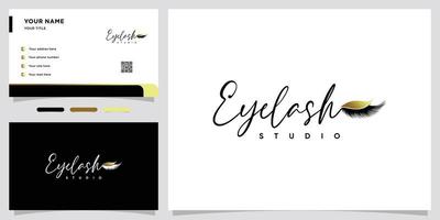 création de logo de studio de cils avec style et concept créatif vecteur