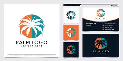 illustration de conception de logo de palmier avec concept d'élément créatif et modèle de carte de visite vecteur