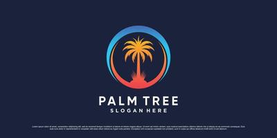 illustration vectorielle de palmier logo pour l'icône d'été de vacances avec concept d'élément créatif vecteur