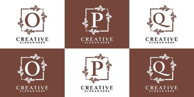 création de logo alphabet opq avec style et concept créatif vecteur