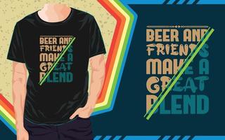conception de t-shirt typographie bière vecteur