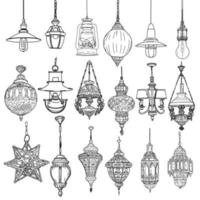 dessin de lampe vintage. vecteur