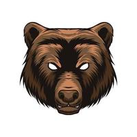 illustration de mascotte de tête de grizzli vecteur