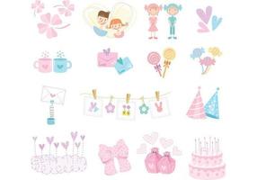 Cute Vector Girly Vector Pack