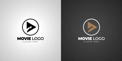 logo de film de cinéma avec modèle de fond dégradé vecteur