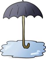 parapluie mouillé cartoon dessiné à main levée vecteur