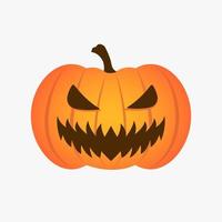citrouille effrayant sourire isolé halloween horreur vecteur icône illustration