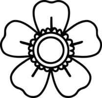 tatouage dans le style de ligne noire d'une fleur vecteur
