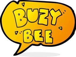 Bulle de dialogue dessinée à main levée dessin animé symbole de texte abeille buzy vecteur