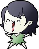 fille de vampire heureux dessin animé mignon vecteur