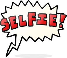 Symbole de selfie de dessin animé de bulle de discours dessiné à main levée vecteur