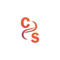 création de logo couleur orange cs pour votre entreprise vecteur