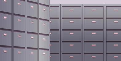 armoire de bureau et dossiers de stockage d'archives de données de documents pour les fichiers illustration vectorielle plane de concept d'administration des affaires. vecteur