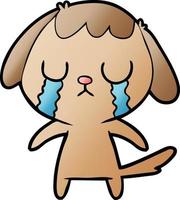 chien de dessin animé mignon qui pleure vecteur