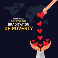 La journée internationale pour l'élimination de la pauvreté est une célébration internationale célébrée chaque année le 17 octobre dans le monde entier. illustration vectorielle. vecteur