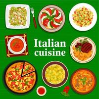 conception de page de couverture de menu de cuisine italienne vecteur