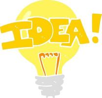 illustration en couleur plate du symbole de l'ampoule idée vecteur