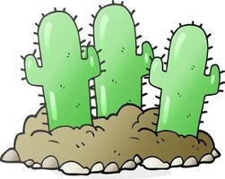 cactus de dessin animé dessiné à main levée vecteur