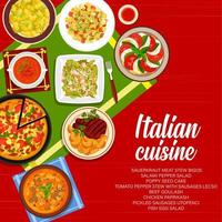 couverture de menu de repas de restaurant de cuisine italienne vecteur