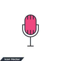 illustration vectorielle du logo de l'icône de podcast. modèle de symbole de microphone pour la collection de conception graphique et web vecteur