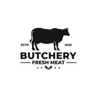 vecteur de conception de logo de boucherie. logo de magasin de viande
