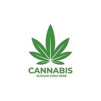 vecteur de conception de logo de cannabis. feuille de cannabis