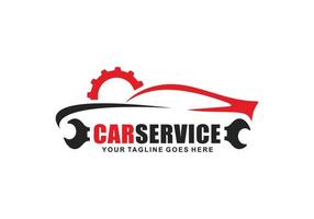 illustration vectorielle de conception de logo de service de voiture. logo de réparation de voiture vecteur