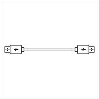 conception vectorielle de logo d'icône de câble usb vecteur