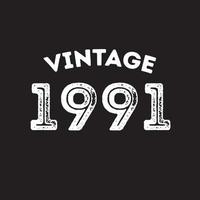 1991 vintage retro t shirt design vecteur fond noir