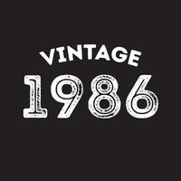 1986 vintage rétro t shirt design vecteur fond noir