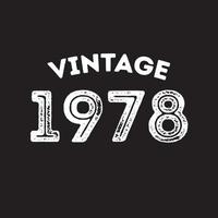 1978 vintage rétro t shirt design vecteur fond noir