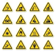 avertissement symboles de danger étiquettes étiquettes vecteur