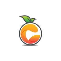 logo orange icône vecteur fruits