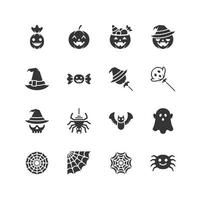 conception d'icône noire halloween. icônes définies sur un fond blanc. illustration vectorielle vecteur