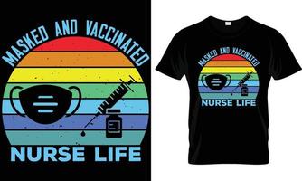 graphique de conception de t-shirt de vie d'infirmière. vecteur