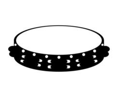 silhouette de tambourin, instrument de musique à percussion vecteur