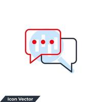 chat bulle icône logo illustration vectorielle. modèle de symbole de discours de bulle de conversation pour la collection de conception graphique et web vecteur