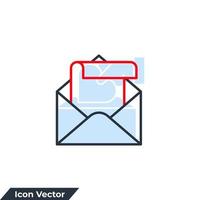 newsletter icône logo illustration vectorielle. modèle de symbole d'enveloppe et de papier pour la collection de conception graphique et web vecteur
