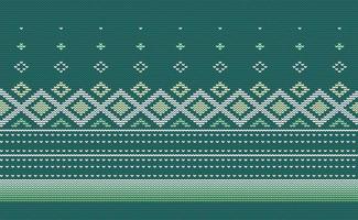 motif ethnique tricoté, fond de chevron de point de croix vectoriel, élément de broderie style africain, motif blanc et vert beau natif, conception pour textile, tissu, toile de fond, tapis vecteur